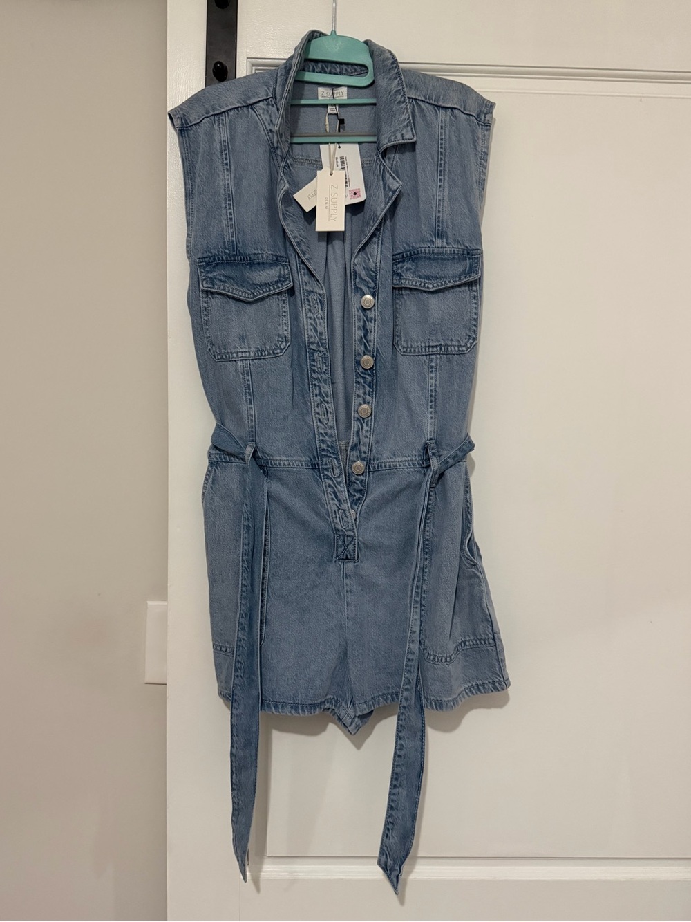 Z Supply Light Blue Denim Romper